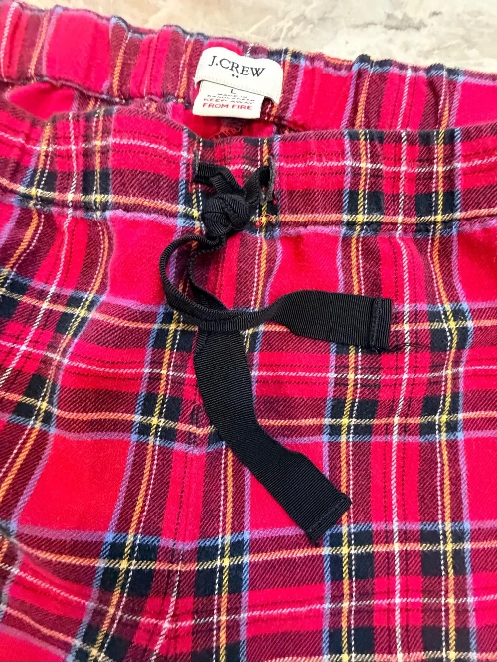 J.Crew Red Plaid Flannel Pajama Pants Size L Cozy Lounge Sleepwear